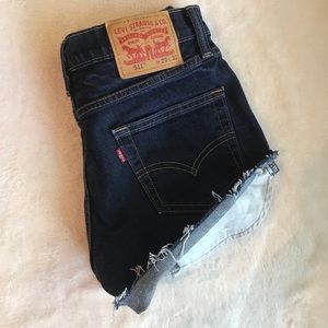 Levi Raw Hem Denim Shorts